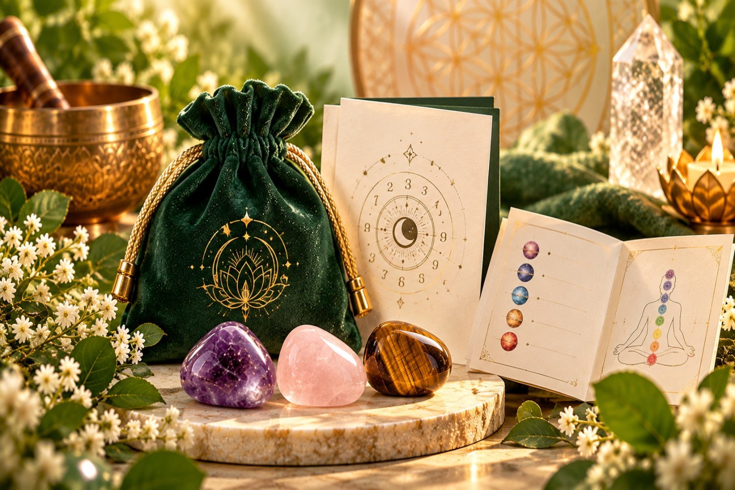 Bespoke DOB Numerology Crystal Kit with stones and pouch